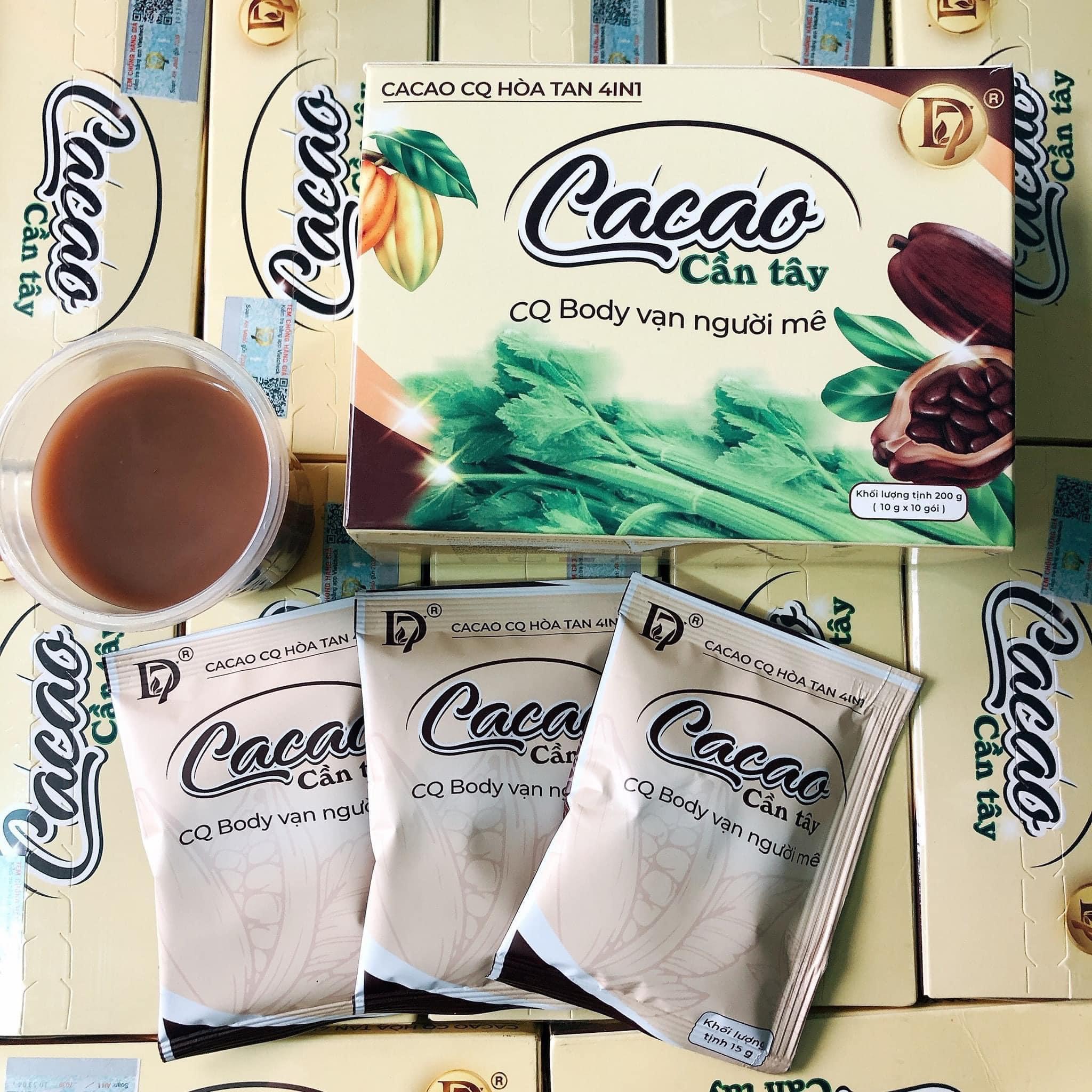 10 hộp Cacao cần tây hỗ trợ giảm cân CQ HOA TAN 4IN1 Thái Lan