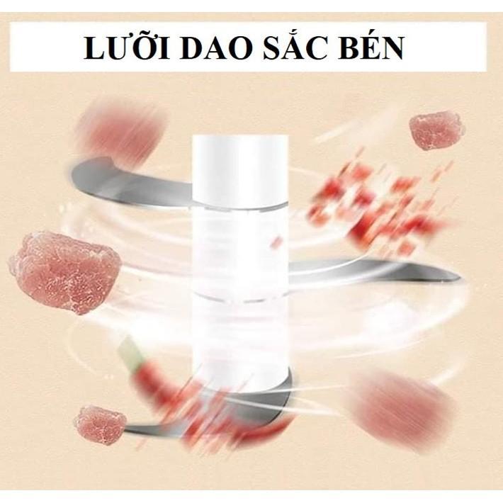 Máy Xay Mini Cầm Tay Đa Năng_ Dung Tích 250Ml,Sạc Pin Cao Cấp Xay Tỏi Ớt, Hành, Rau Củ Quả Tiện Dụng - Loại Tốt