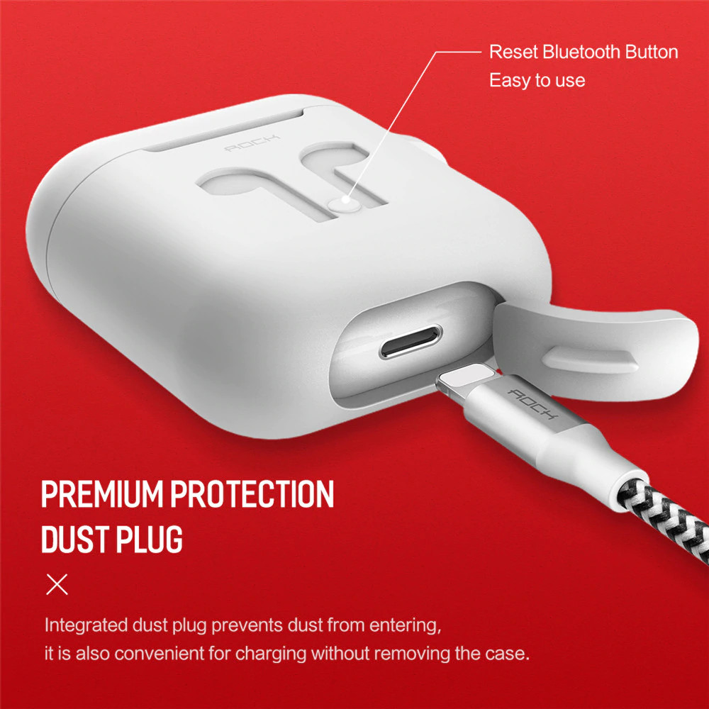 Bao case silicon cho Apple Airpods 1 / 2 hiệu Rock Carying Case - Hàng nhập khẩu
