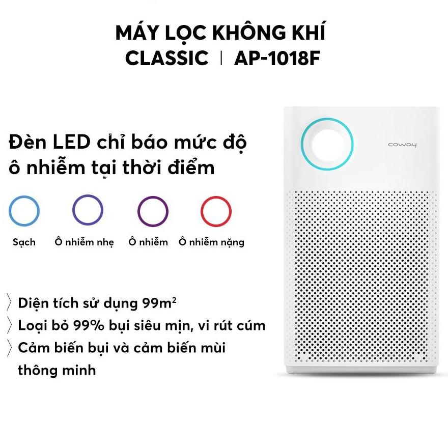 Máy lọc không khí Coway Classic AP-1018F - Hàng chính hãng