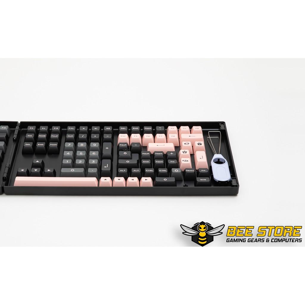 Bộ keycap chính hãng aAKKO - Black Pink (PBT DoubleShot / ASA profile / 158 nút)