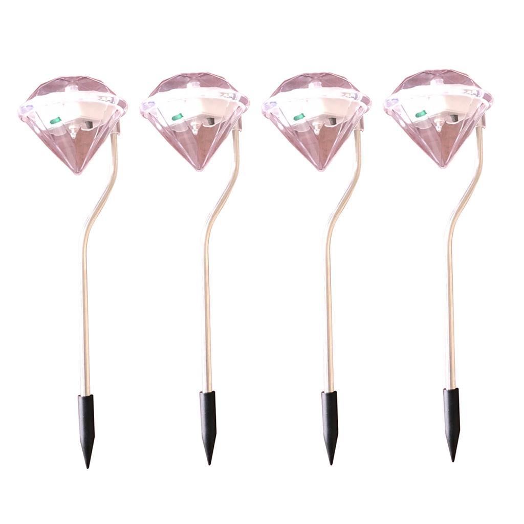 4 Pieces Solar Outdoor Garden Square Path Landscope Decor Lamps