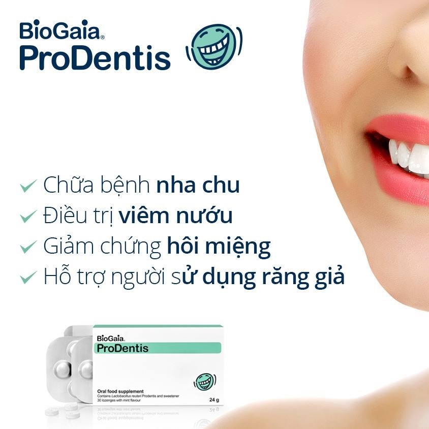 Viên ngậm Biogaia Prodentis Thụy Điển cân bằng Vi sinh vật, ngừa mảng bám, sâu răng, viêm nướu, nha chu