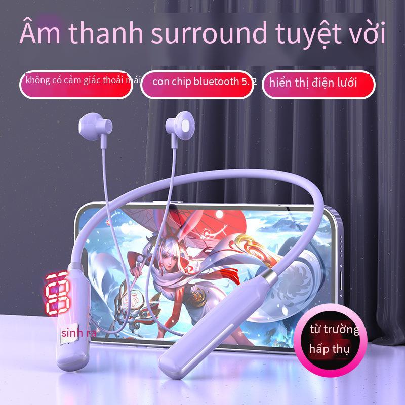 Ưu đãi tai nghe bluetooth cao cấp không dây treo cổ card màn hình kỹ thuật số chơi game đeo cổ karaoke thể thao cho Huawei Apple