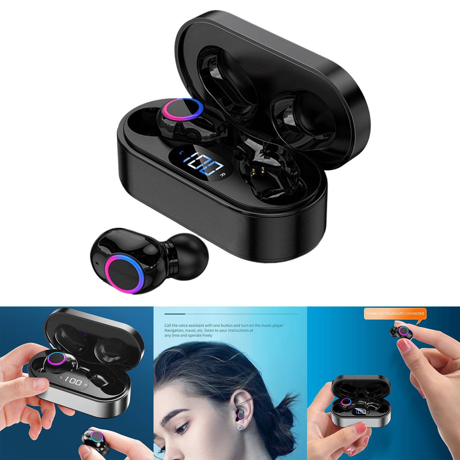 Wireless 5.2 Bluetooth Earbuds in Ear Headphone HiFi Stereo Built in Mic Waterproof Sport Headset for Game Running Driving 3D Deep Bass