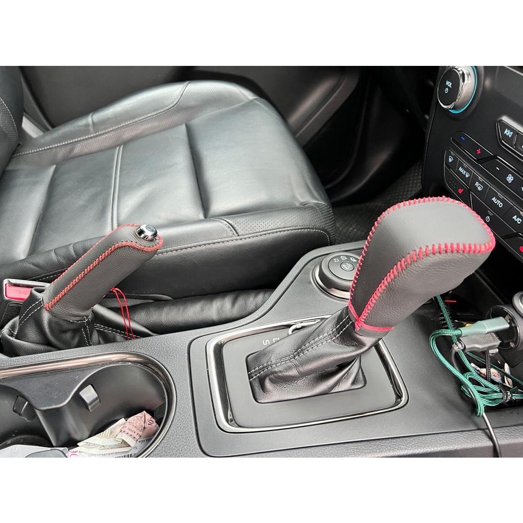 Bọc cần số, phanh tay FORD RANGER, EVEREST 2019 - 2021 số tự động da bò thật 100%, bảo hành 2 năm
