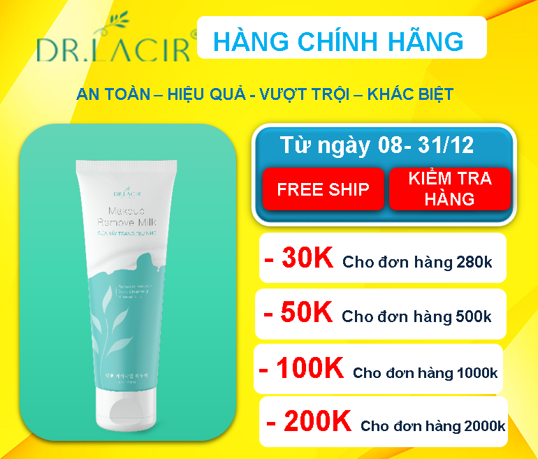 [[ Sửa Tẩy Trang - Mọi Loại Da ]] - DR. LACIR - Dưỡng Ẩm/Làm Sạch Bụi Bẩn/Kim Loại Trên Da - Hàng Chính Hãng Hàn Quốc