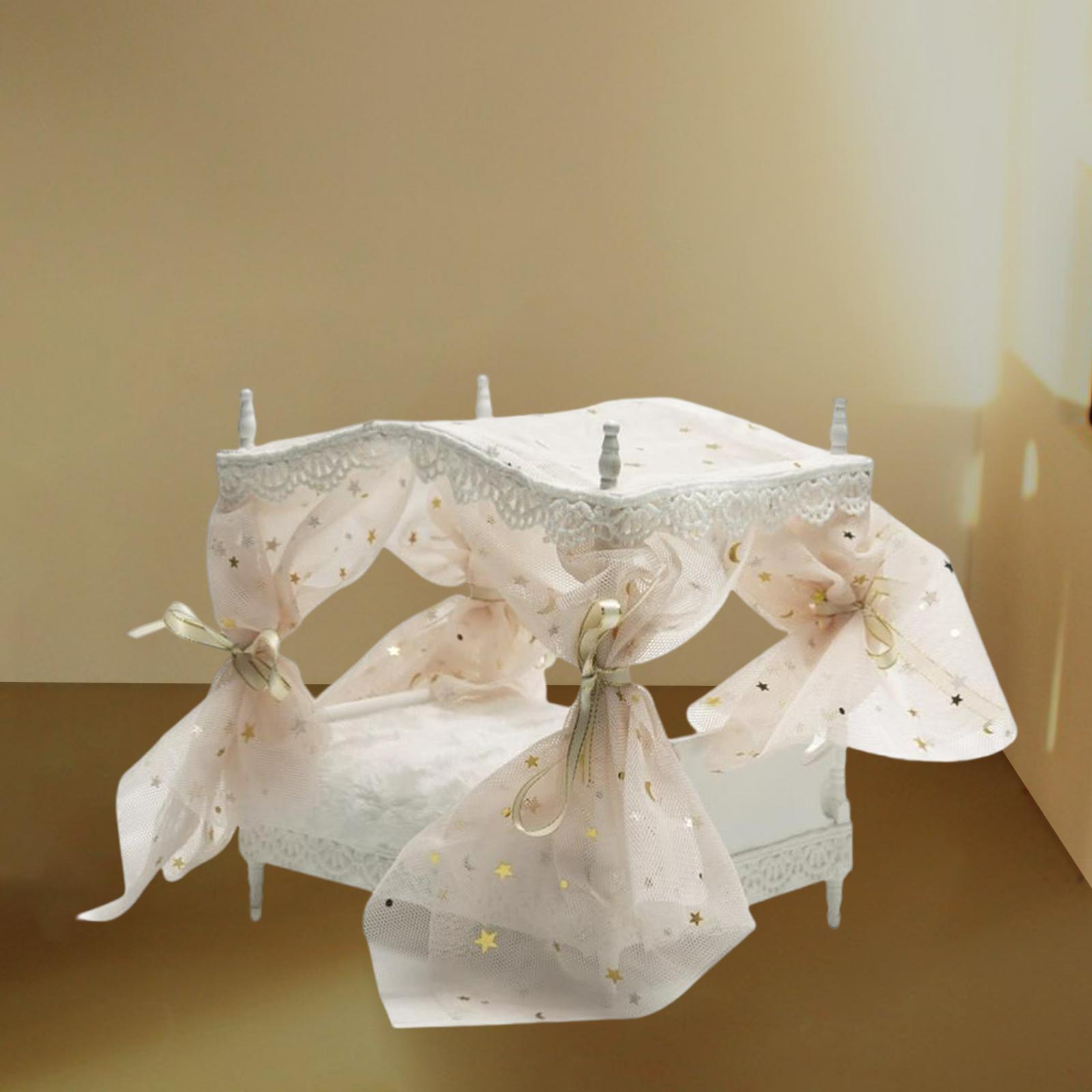 Miniature Dollhouse Princess bed and bedroom Micro Landscape Furniture Decor