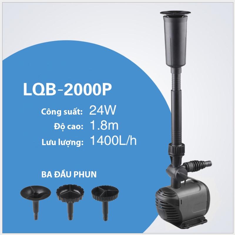 Máy Bơm Chìm LQB2000P-220V24W Không Chổi Than Có Đầu Phun Hình Nấm Cho Tiểu Cảnh,Hòn Non Bộ.