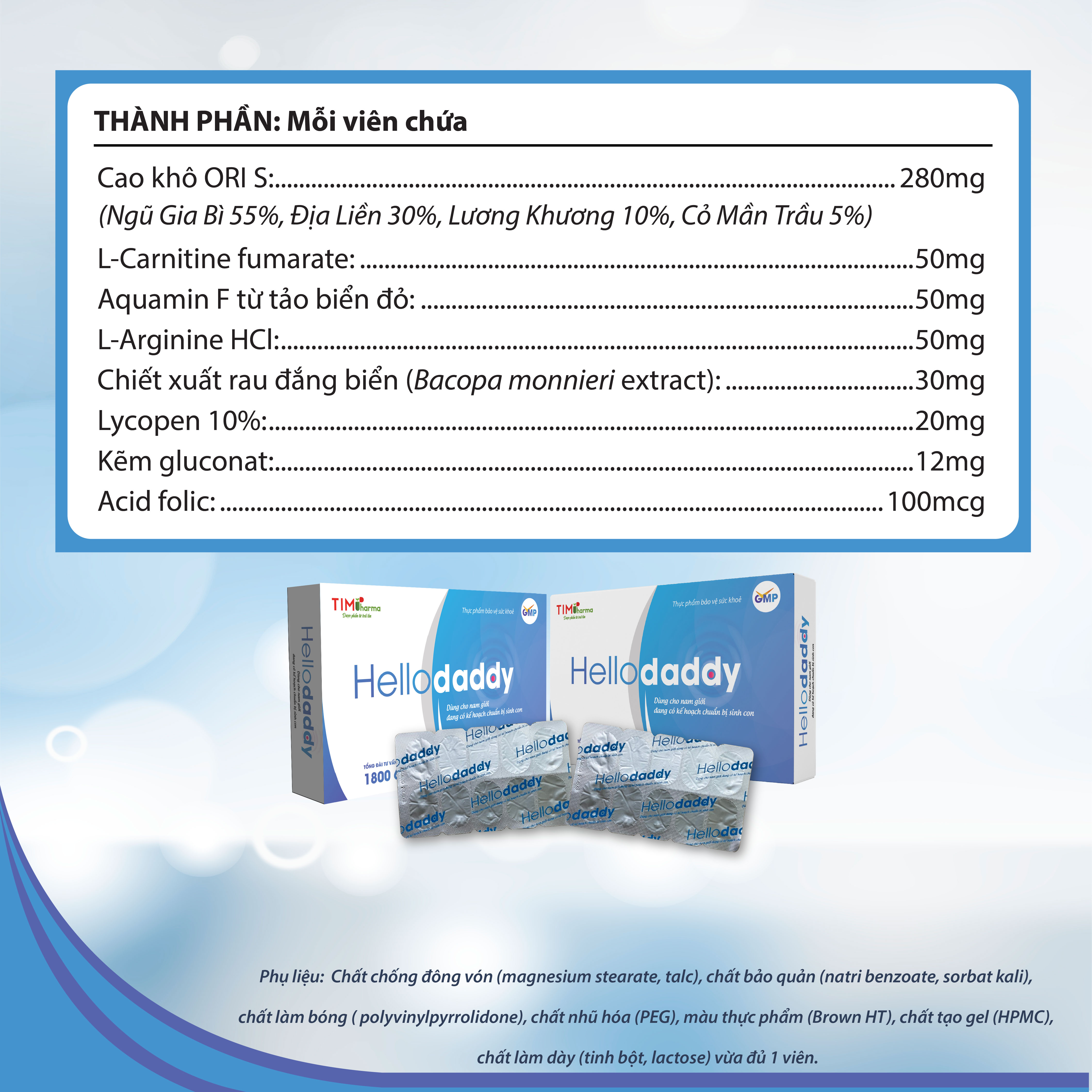 TPBVSK HELLO DADDY – Dùng cho nam giới đang có kế hoạch chuẩn bị có con