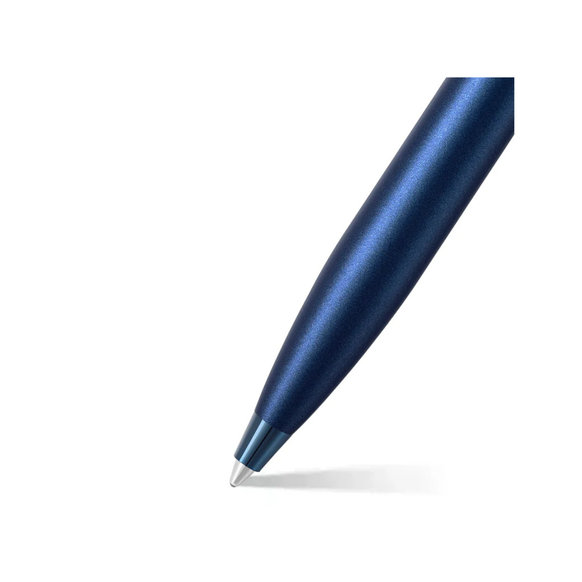 Bút bi khô Sheaffer 100 E2937151 màu xanh Satin với viền màu xanh PVD