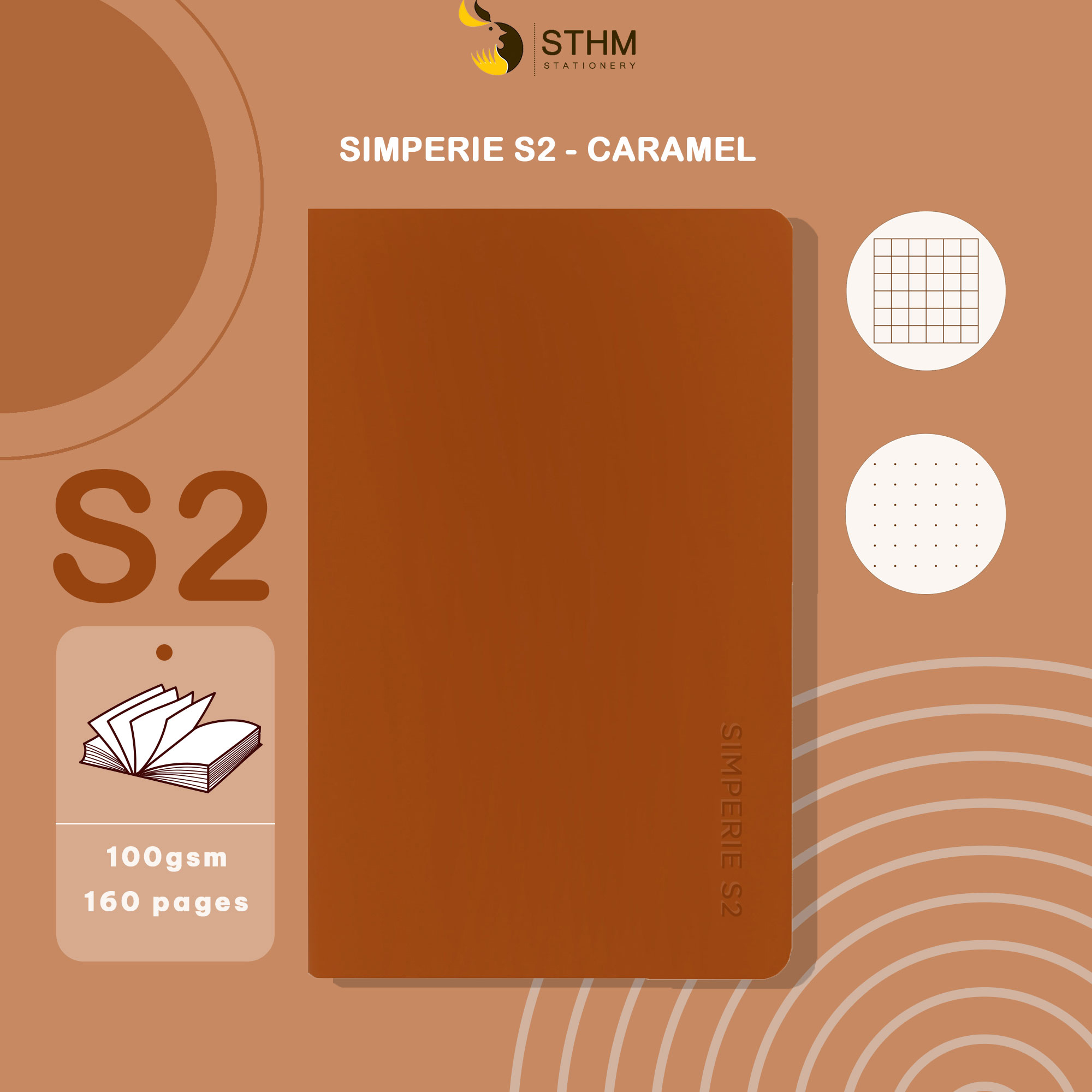 - Sổ tay bìa mềm Simperie S2- 160 trang 100gsm - Bìa da PU cao cấp