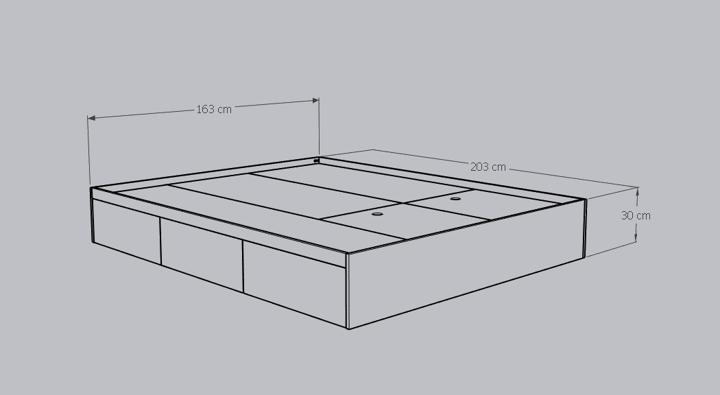 [Happy Home Furniture] NOMIA  , Giường ngủ 3 ngăn kéo &lt;không đầu giường&gt;  , GNG_044, GNG_045, GNG_046, GNG_047