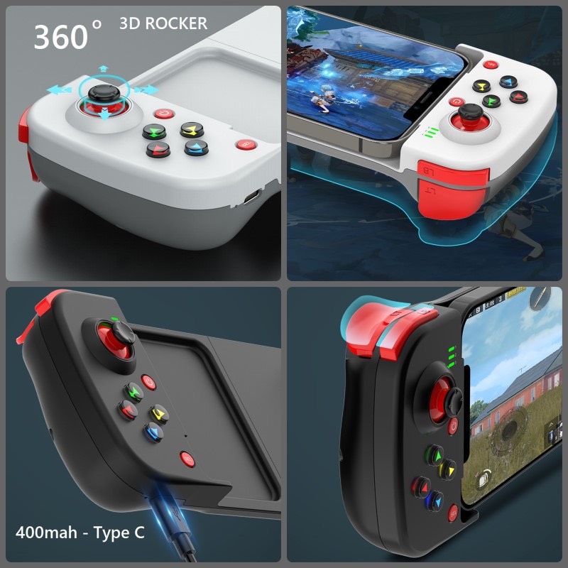 Gamepad Tay Game Không Dây Bluetooth 5.0 D3 Đa Nền Tảng Có Đèn Led Phím Cho Điện Thoại, Máy Tính, Máy Tính Bảng, Máy Game....- Hàng Chính Hãng