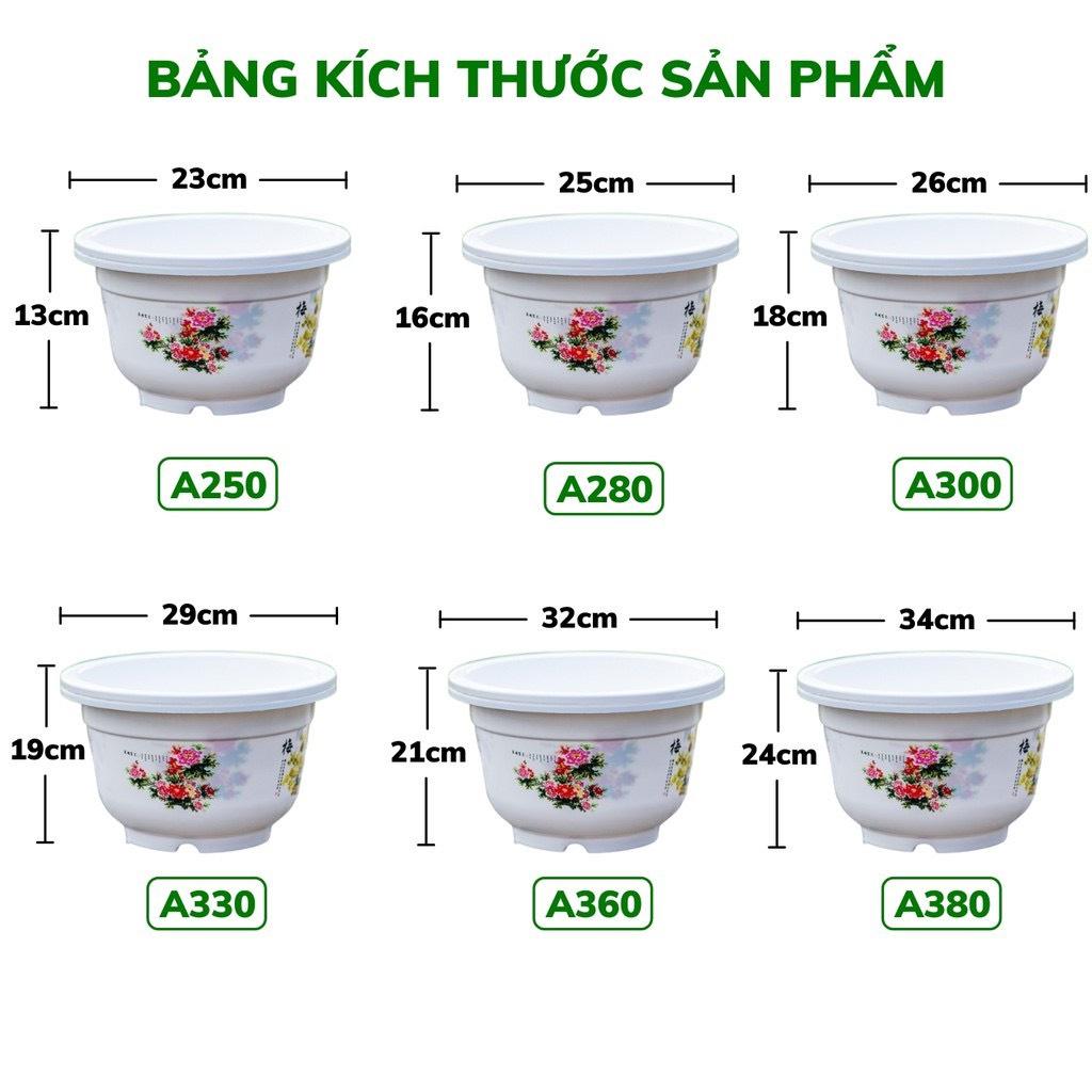 Combo 10 Chậu trồng cây, trồng hoa A280 kt 25x16x14, nhựa dẻo bền với theo thời gian, chịu mưa nắng tốt, hoa văn 4 m