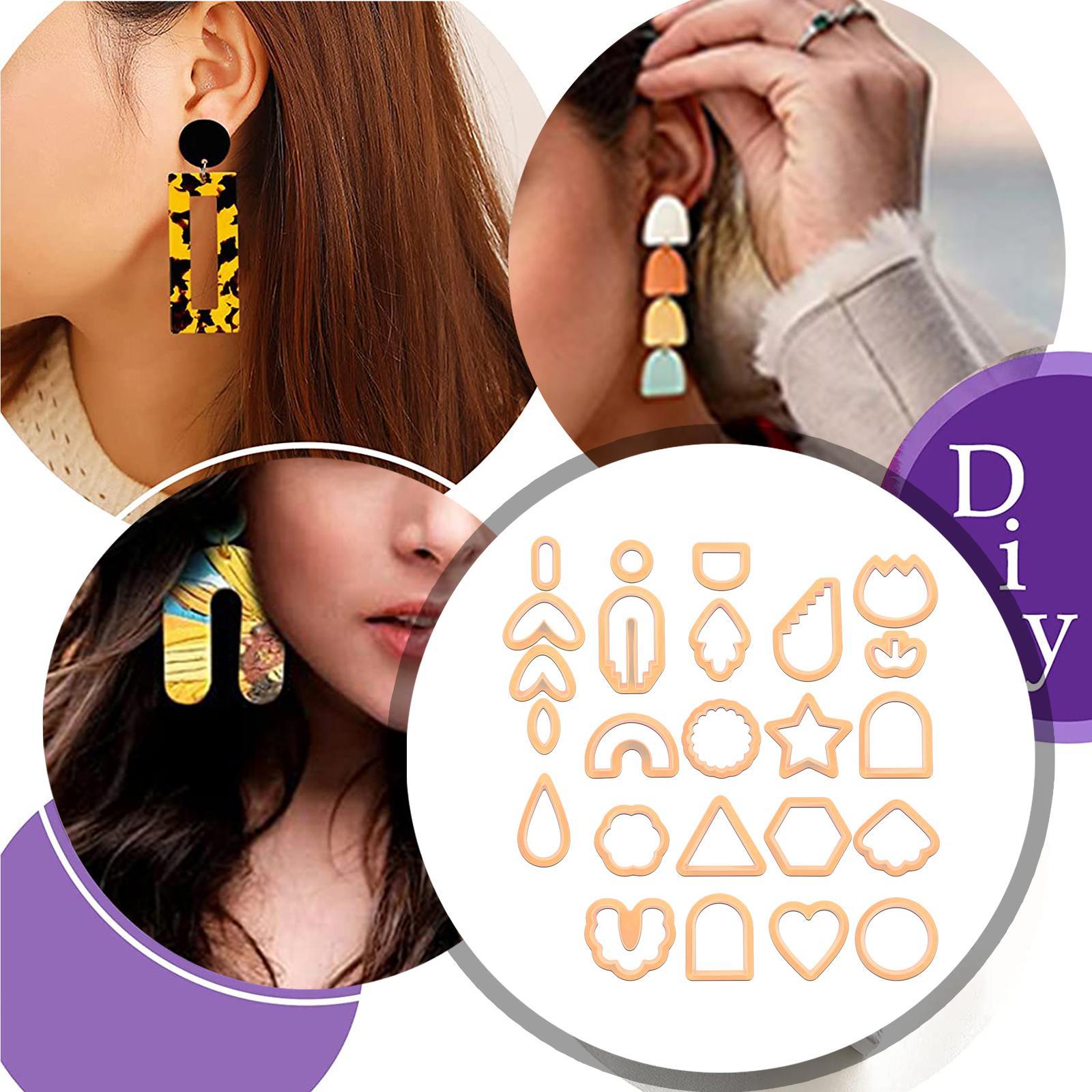 24x Cutter for Polymer Clay Earrings Earring Making Kit for Polymer Clay Earring