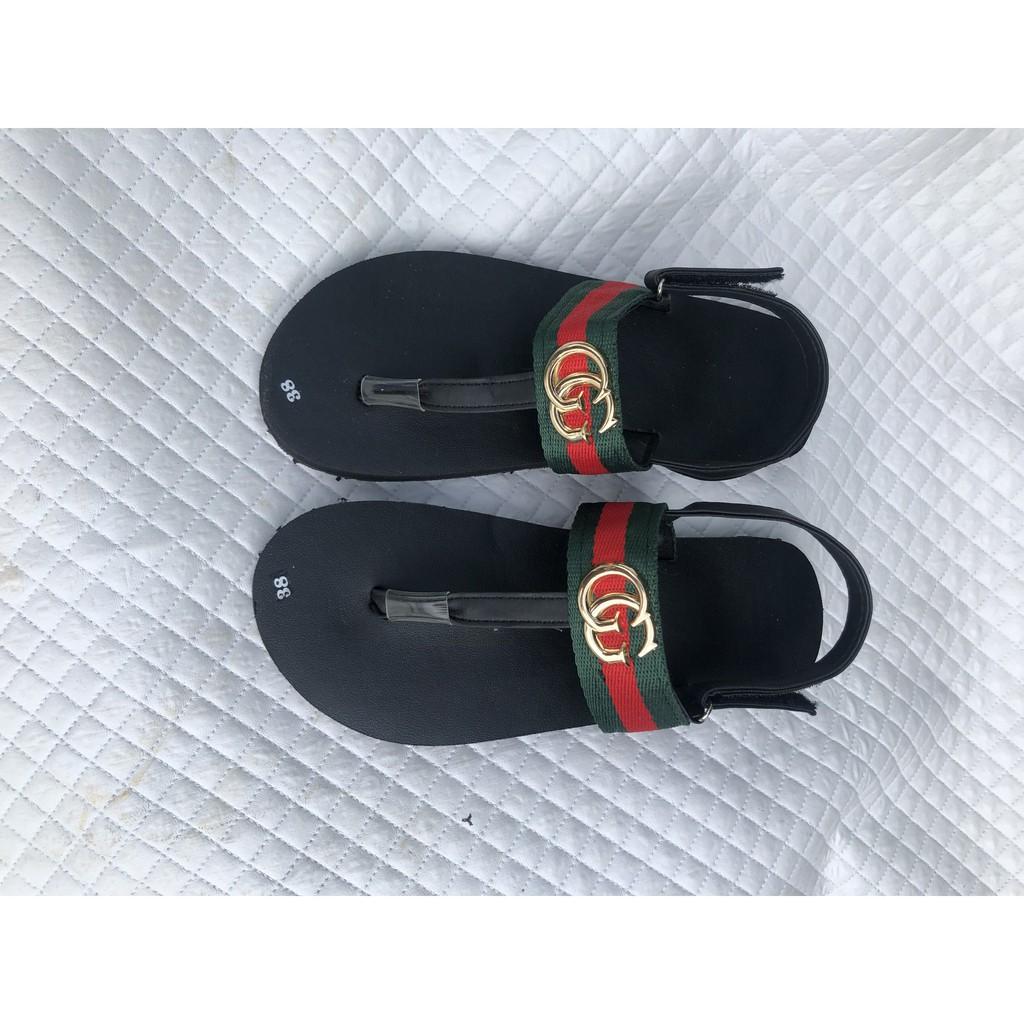 Sandal nam nữ đế đen quai hậu dù size từ 35 nữ đến 43 nam đủ màu đủ size có thể bỏ quai làm dép