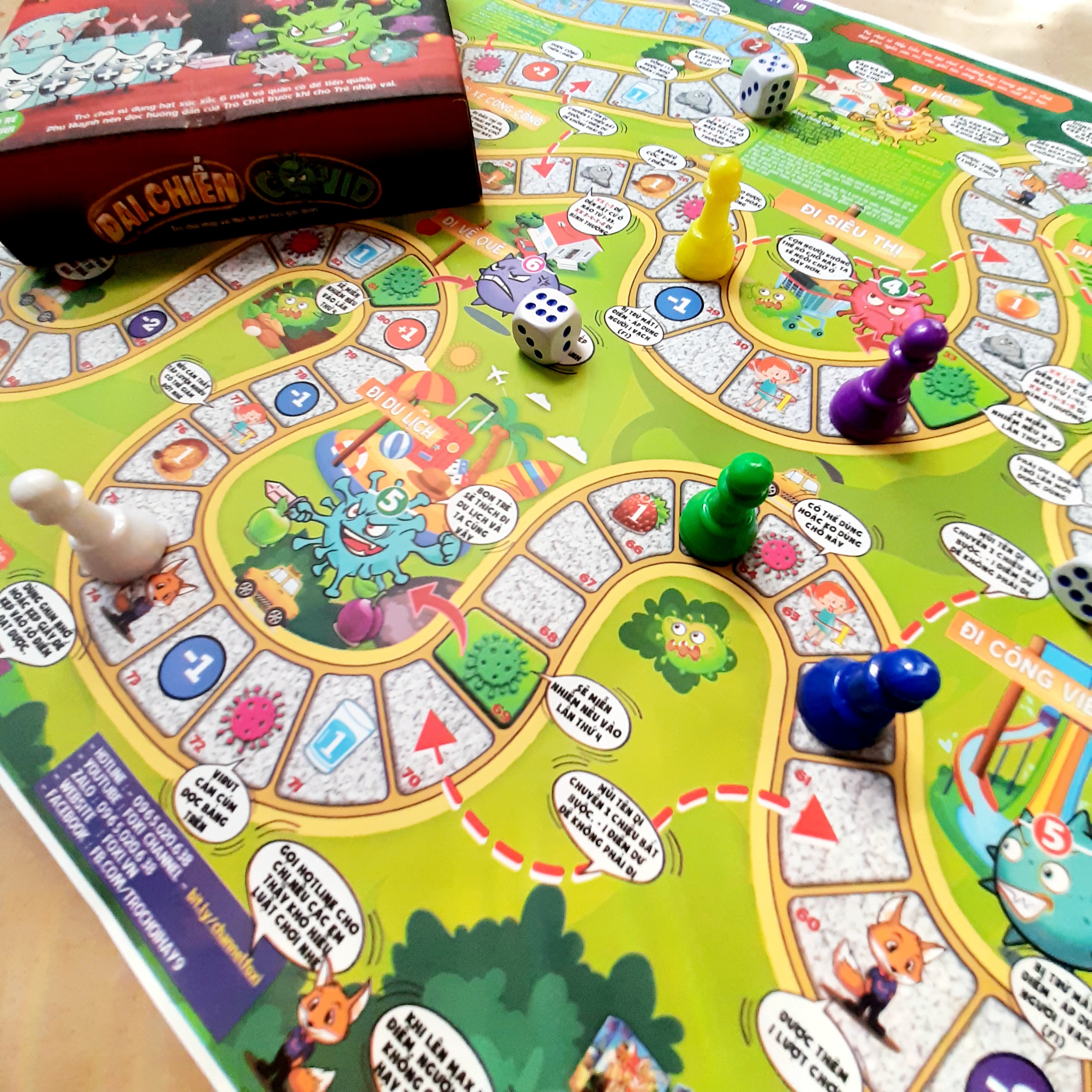 Boardgame-Đại chiến Covid Foxi-game nhập vai chân thực-hấp dẫn-tăng tương tác, kết nối thành viên nhóm bạn bè-gia đình