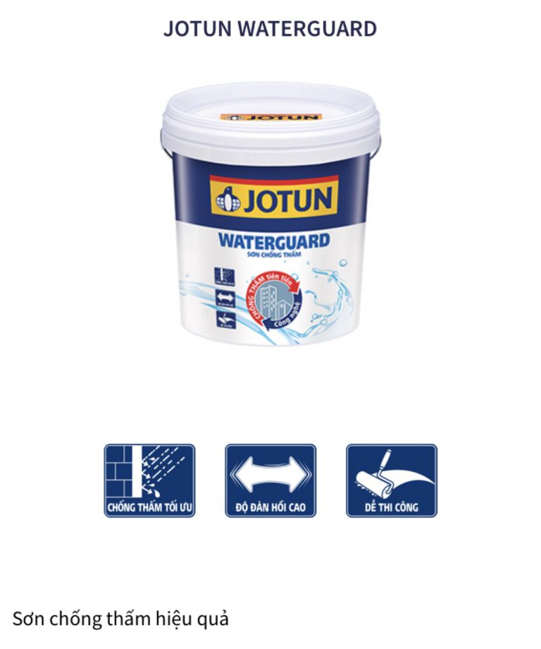 Chống Thấm Tường Jotun Water Guard Màu Vàng, Xám Đậm, Xám Nhạt 6kg