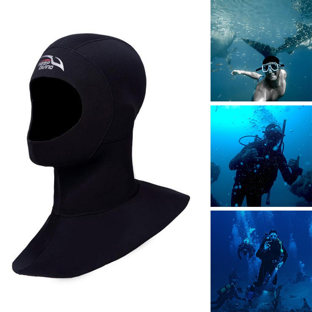 Diving Wetsuit Hood Adults Surfing Thermal Hat Dive Gear Black S