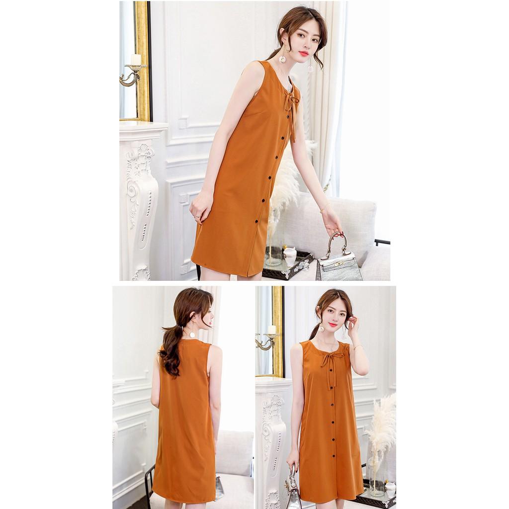 Đầm suông bổ trụ tính nơ nữ tính - DS109