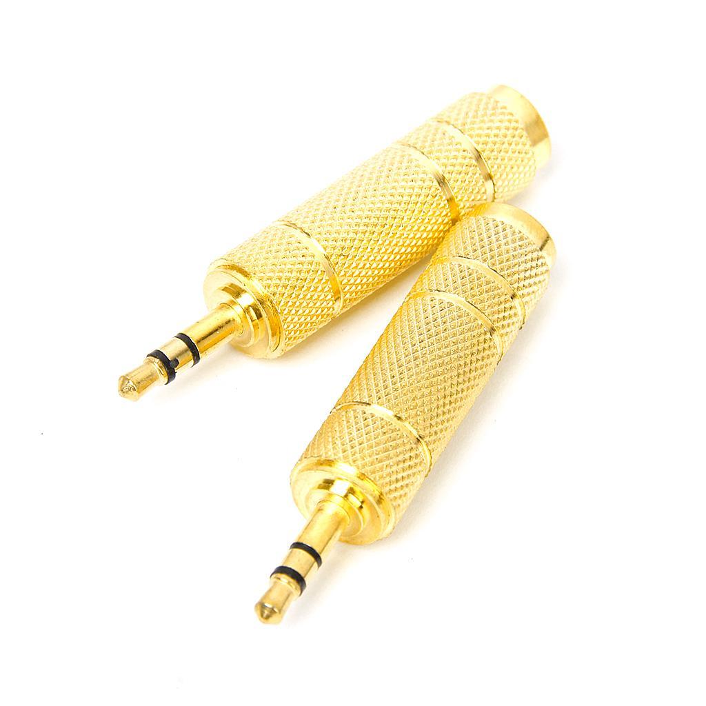 2-3pack 2pcs 3.5mm Stereo Plug Male To 6.35mm Stereo Female Adapter Jack Audio