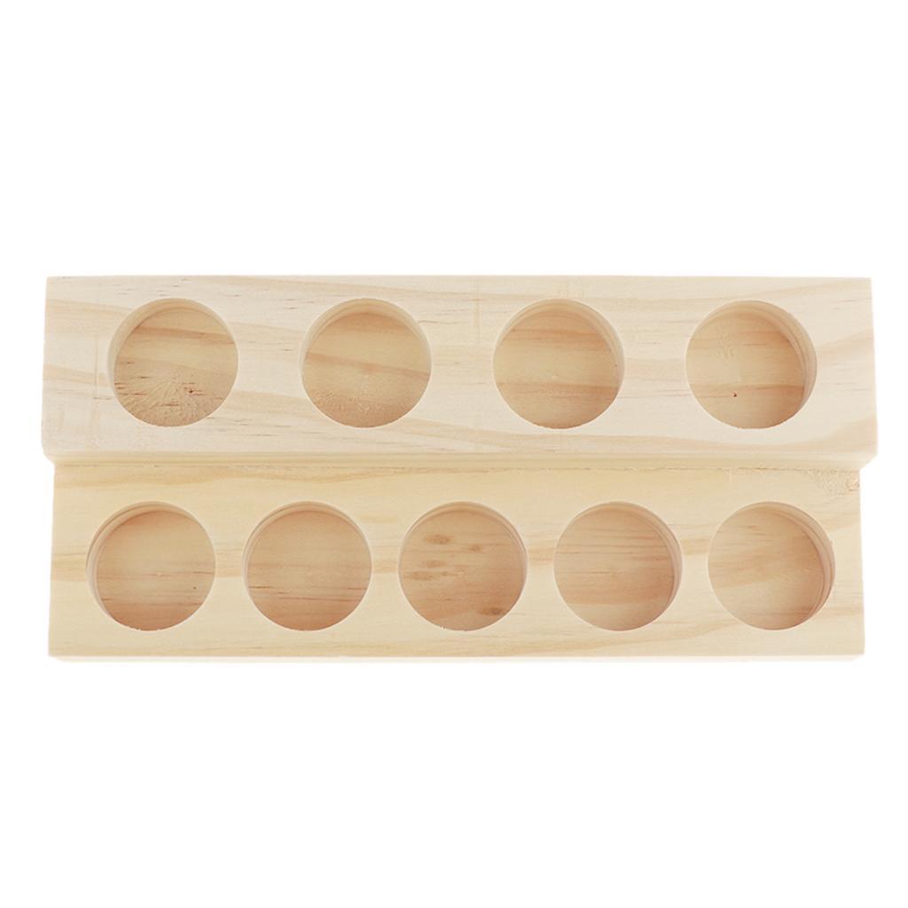 Handmade Wooden Essential Oil Display Rack Stand Holder Case 9pcs 15ml Vials