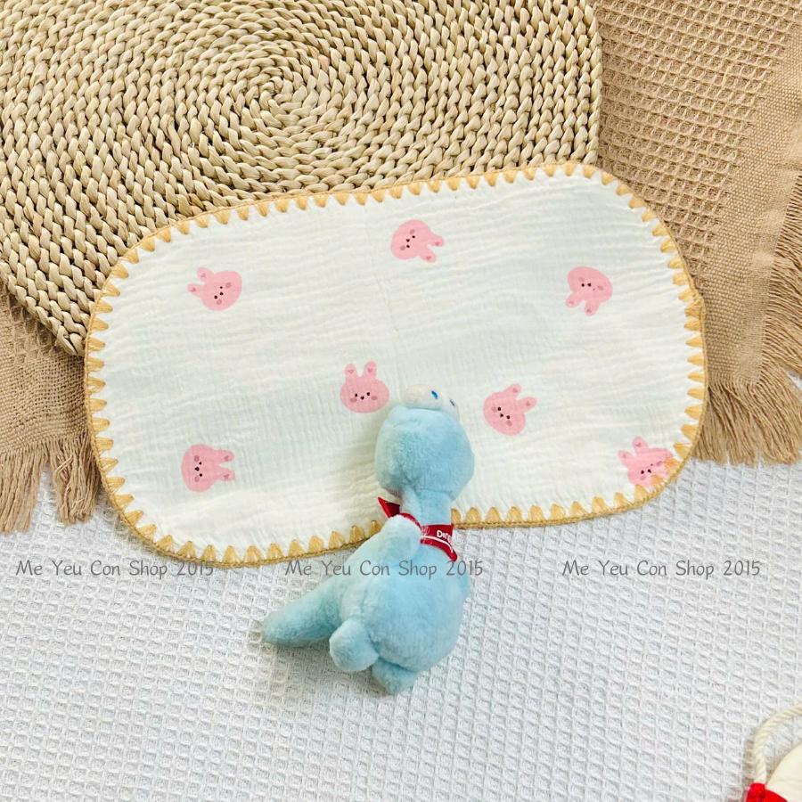 Gối Phẳng Lót Đầu 10 Lớp Xô Muslin Mềm, Thấm Hút Mồ Hôi Cho Bé Sơ Sinh