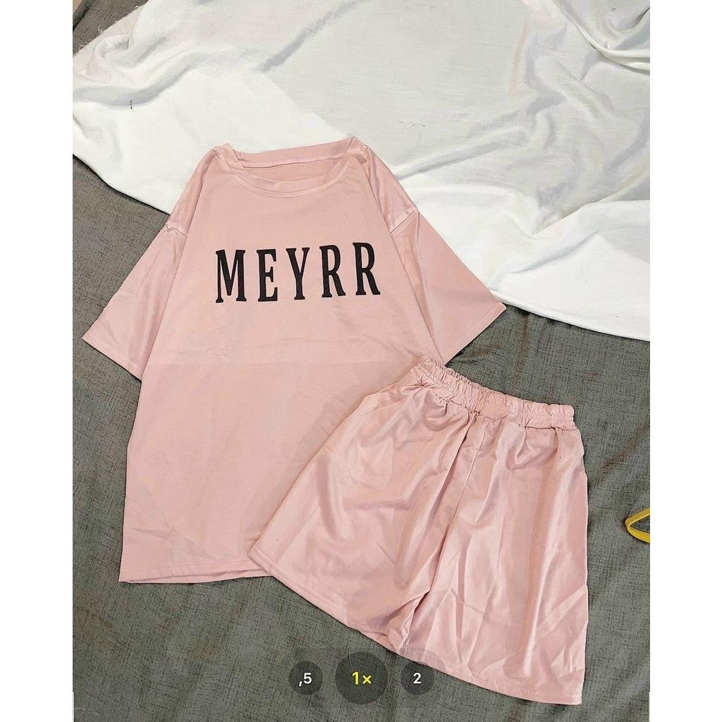 Sét đồ bộ mặc nhà nữ in Meyrr sản phẩm được may từ chất thun cotton mềm mịn,thoáng mát, trẻ trung.freesize từ(43-55)kg