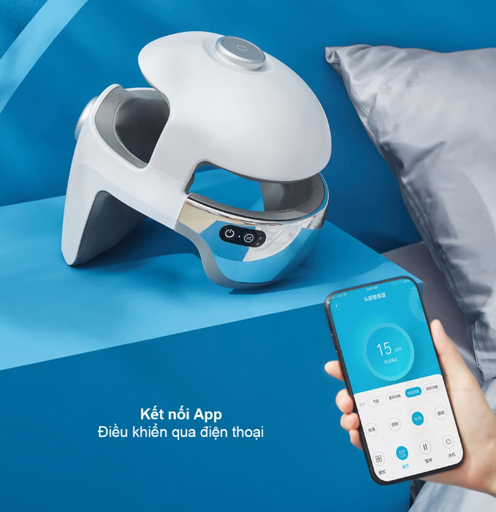 Máy Massage Đầu, Mắt XIAOMI Momoda SX315 Xoa Bóp 360 Độ, Tích Hợp Nghe Nhạc, Kết Nối App, Công Suất 7.5W - Hàng Chính Hãng