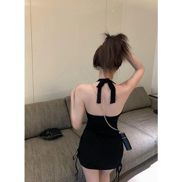 Đầm body dây rút hở lưng-Carotshop