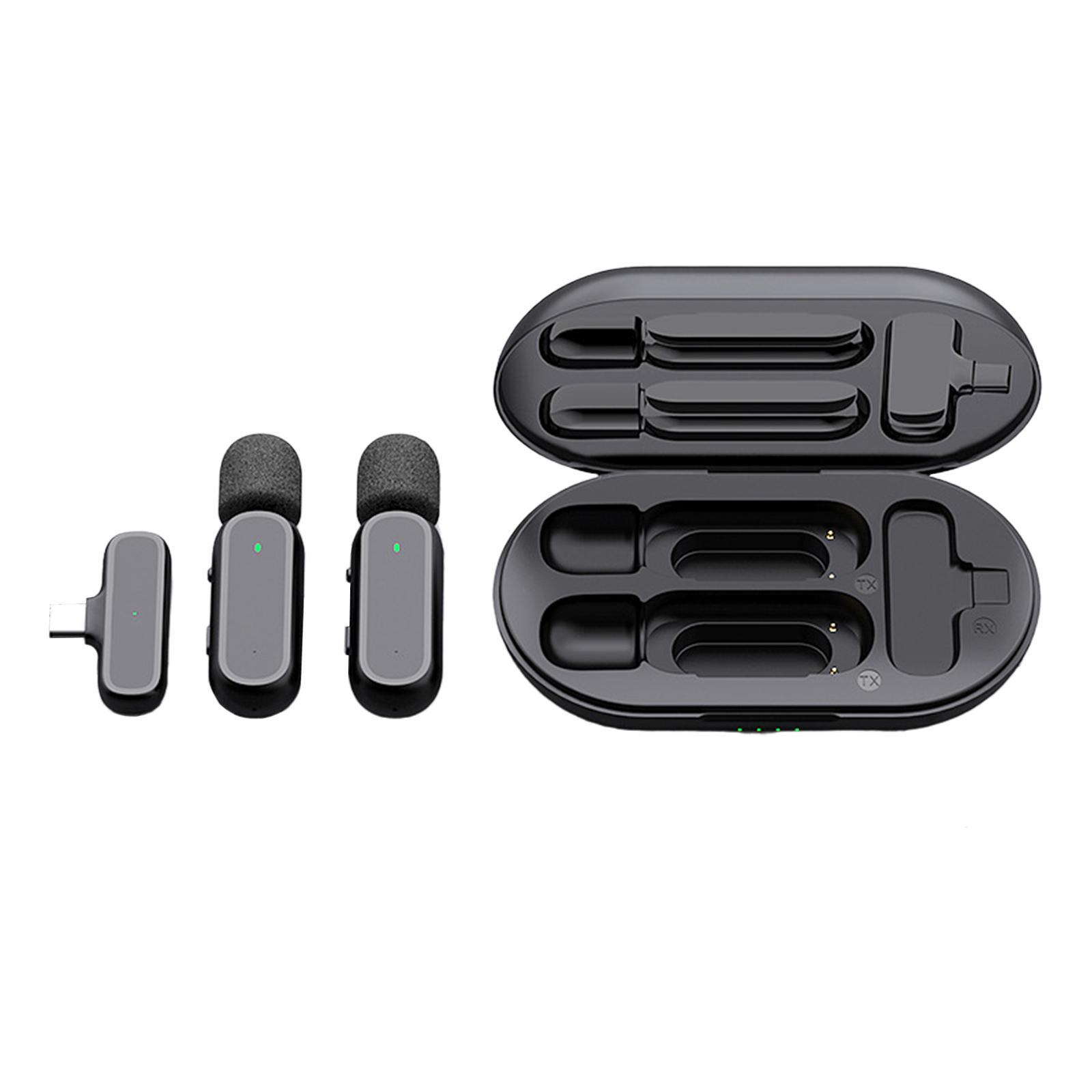 Professional Wireless Lavalier Mic DSP Noise Reduction for Vlog Interview Tiktok