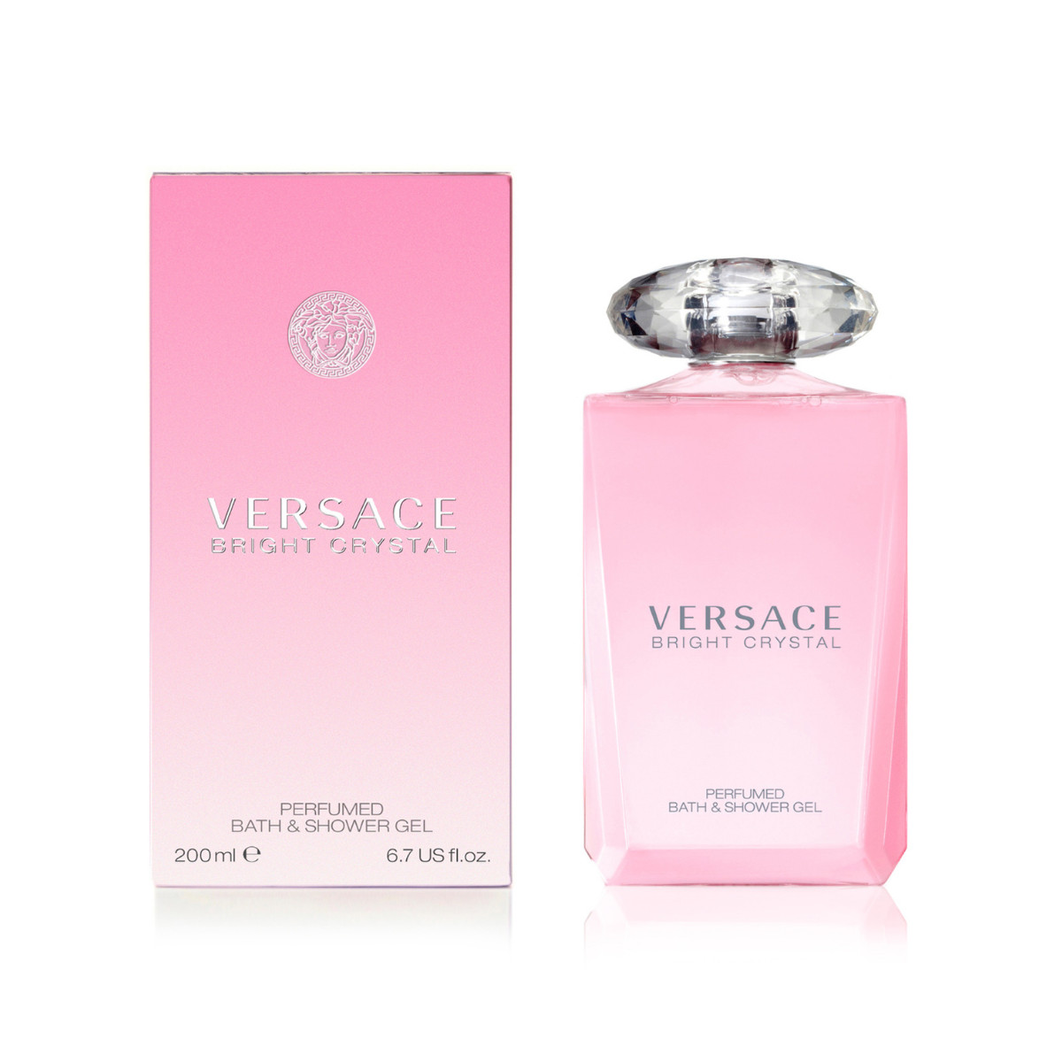 Gel tắm Versace Bright Crystal Perfumed Bath &amp; Shower Gel 200ml làm sạch sâu và mềm mịn da nổi bật hương hoa Sen quả Lựu thơm mát tự nhiên