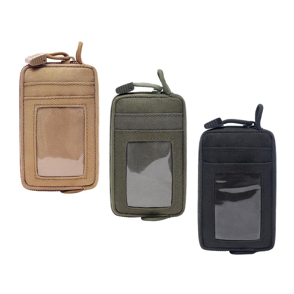 Nylon Waterproof Sport  Bag Hiking Belt Zipper Pouch Wallet Black