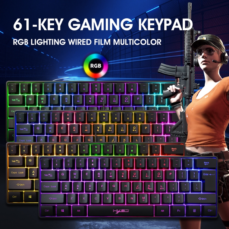 Bàn Phím gaming mini Led RGB V700 giả cơ nhỏ gọn - hàng nhập khẩu