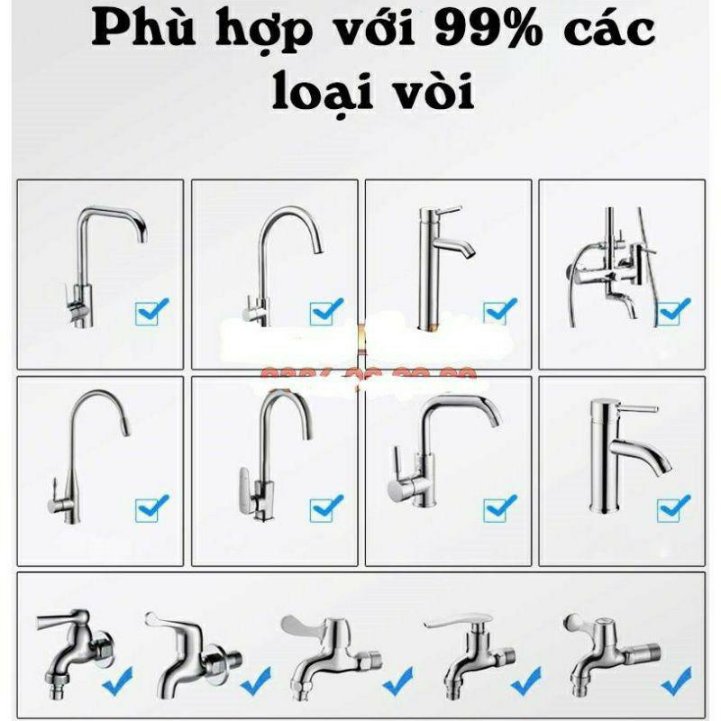 Đầu nối vòi rửa bát tăng áp xoay 360 độ - Đầu vòi rửa chén ống mềm cao su