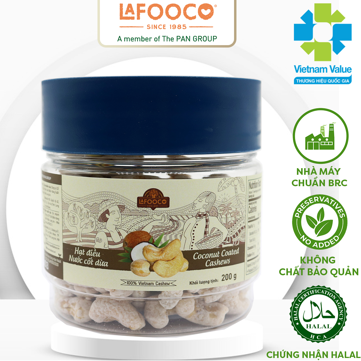 Hạt điều nước cốt dừa 200g LAFOOCO Coconut Coated Cashew Nuts