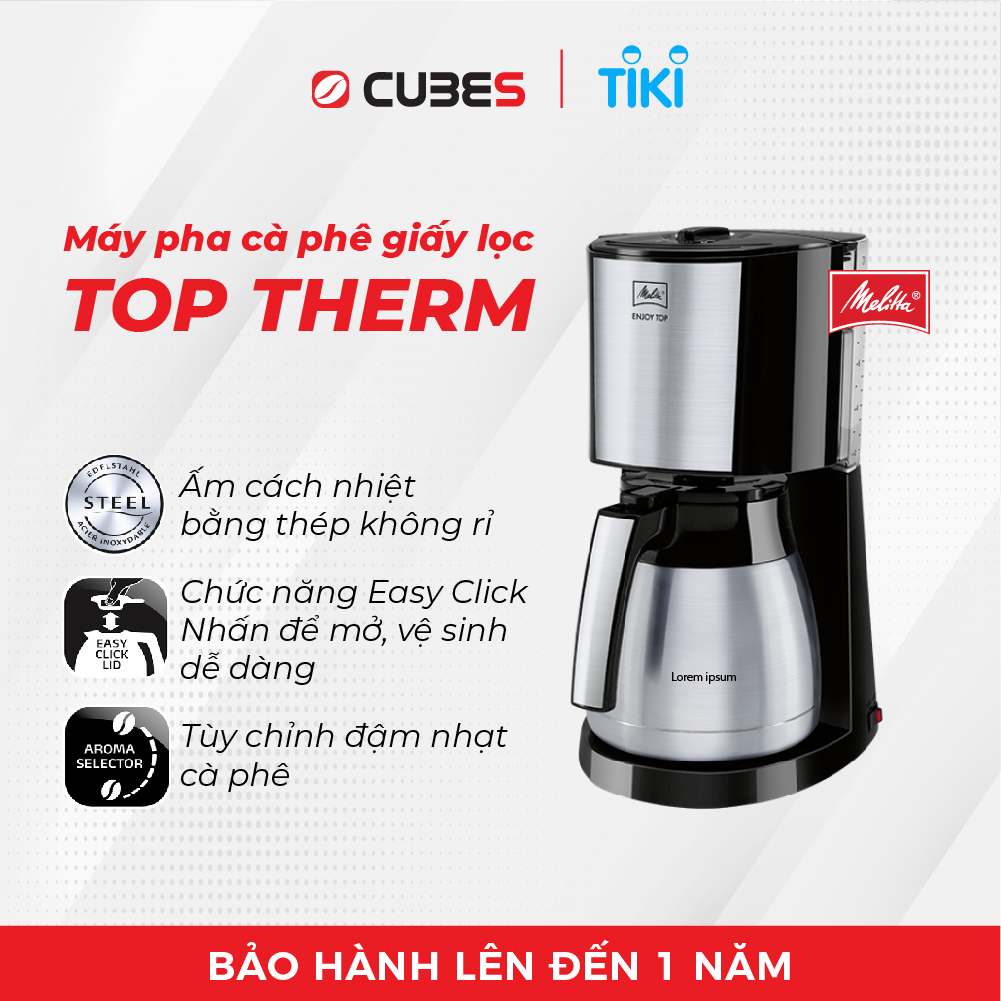 Máy pha cà phê giấy lọc Melitta Enjoytop Therm - Hàng nhập khẩu chính hãng từ Đức