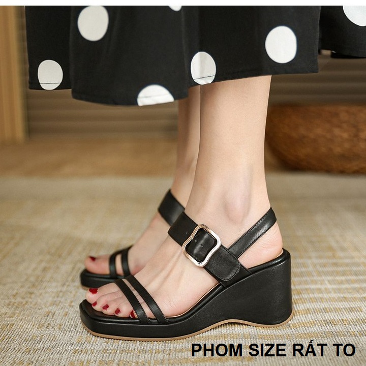 Giày sandal xuồng 2 quai ngang nhuyễn siêu êm chân phom xuất RẤT TO S016