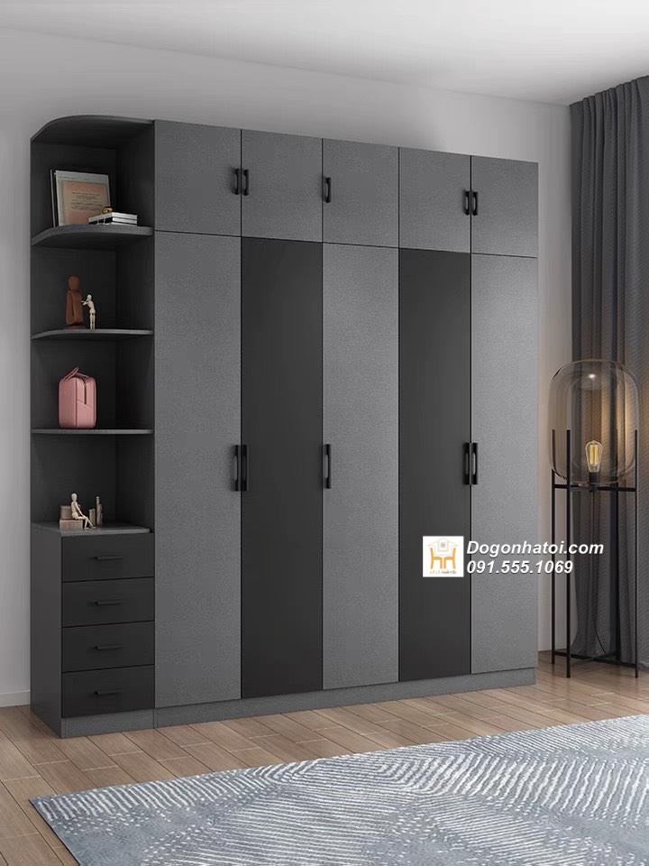 Tủ quần áo gỗ công nghiệp 5 cánh C2m4 x D2m4 - TA250