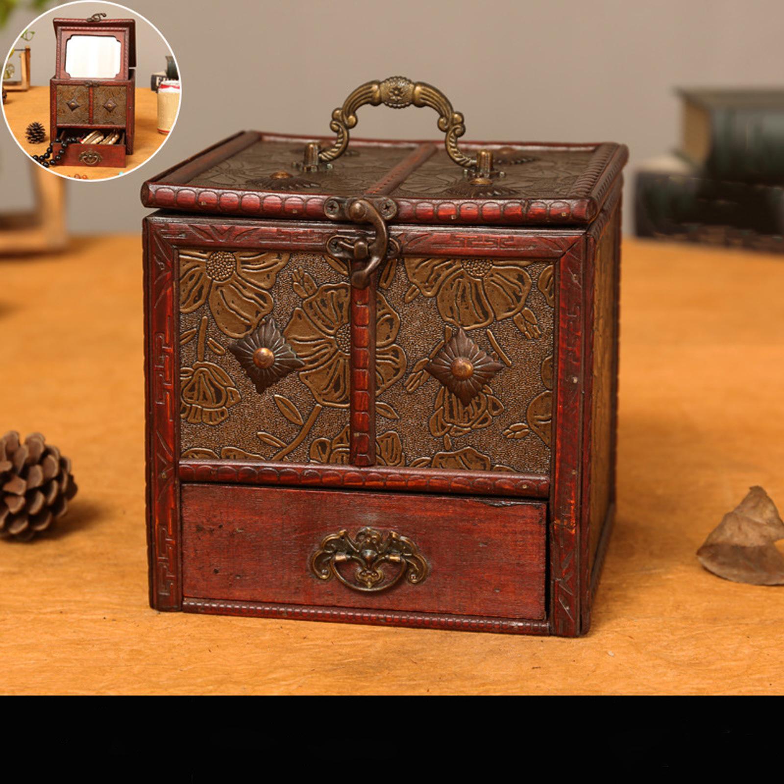 Wooden Storage Box Display Decorative Box Jewelry Storage Box for Earrings Girls Women