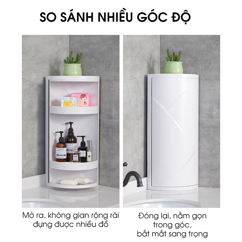 Kệ góc xoay 360 độ dành cho nhà tắm, nhà bếp, bàn trang điểm