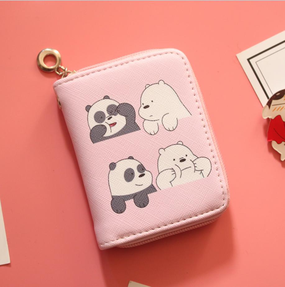 Ví da ngắn Gấu We Bare Bear Giao màu ngẫu nhiên