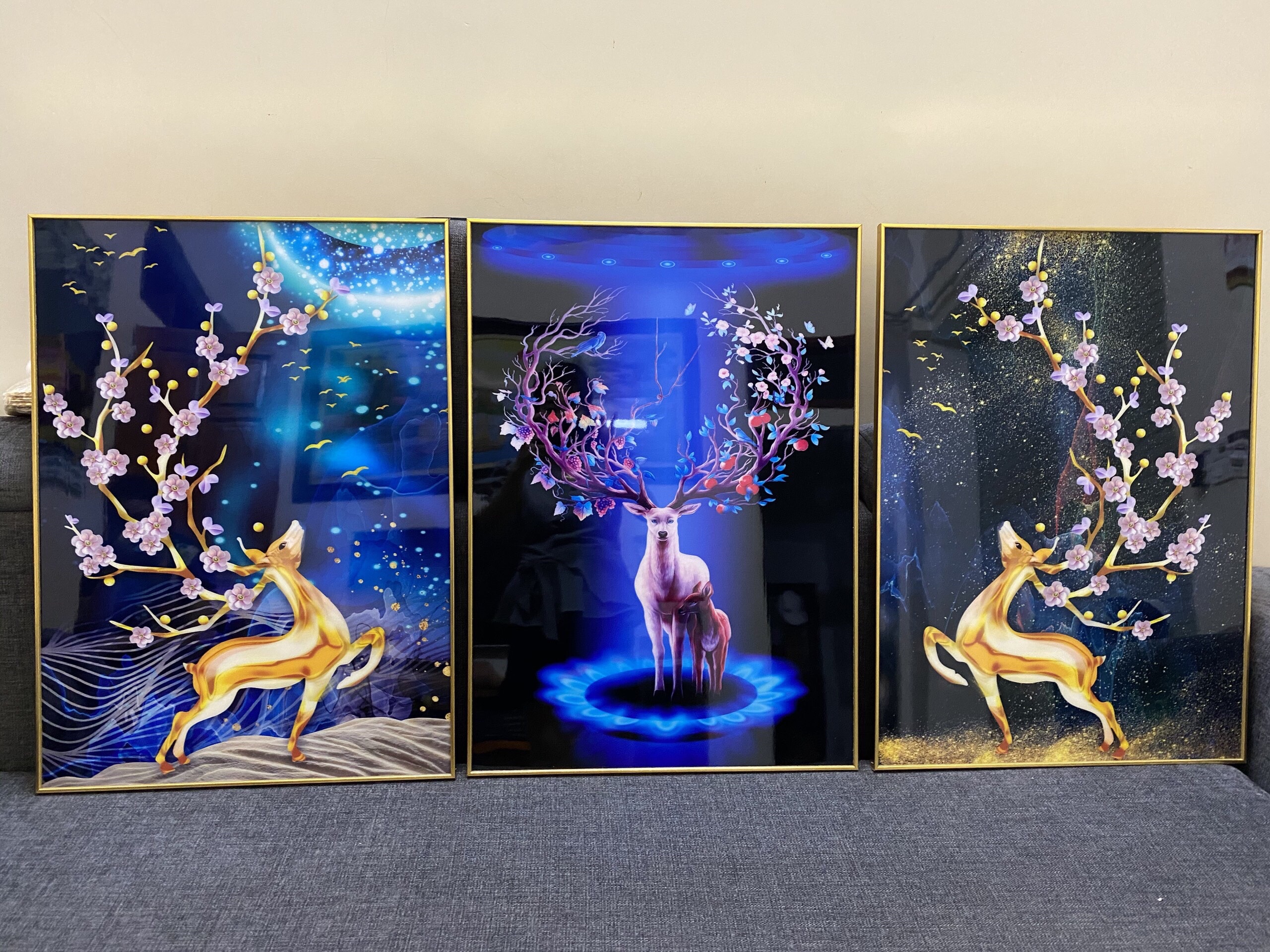 Bộ Tranh Treo Tường Tráng Gương Decor Phong Cách Bắc Âu Treo Cầu Thang Phòng Ngủ phòng Khách phÒng Làm Việc. Tặng Kèm Đinh Treo Không Cần Khoan Tường