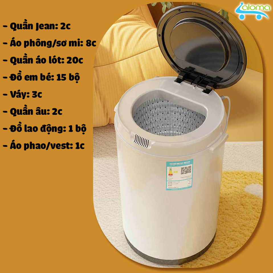 Máy giặt mini tự động hoàn toàn giặt 3.5kg quần áo công suất 300W cực mạnh giặt nhanh có tia UV khử khuẩn - Bh 1 năm