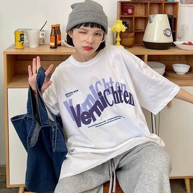 Áo thun tay lỡ form rộng - phông nam nữ cotton oversize - T shirt Vernichten xanh dương - 2N Unisex