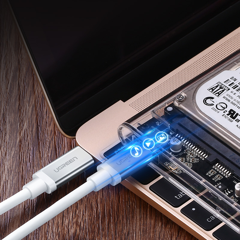 Dây USB Type-C 2 đầu đực truyền dữ liệu dài 1m UGREEN US161 10681 - Hàng chính hãng