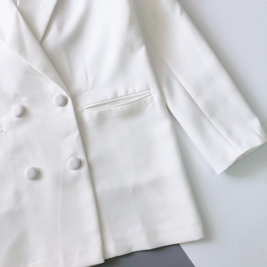 Áo vest khuy bọc 2 lớp blazer Hàn Quốc đệm vai cao cấp của Junnie Closet