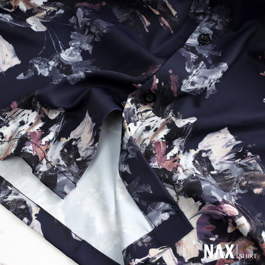 [NAX31] Áo sơ mi họa tiết cho nam tay ngắn, form Relaxed fit, lụa Ý không nhăn - Design by NAX
