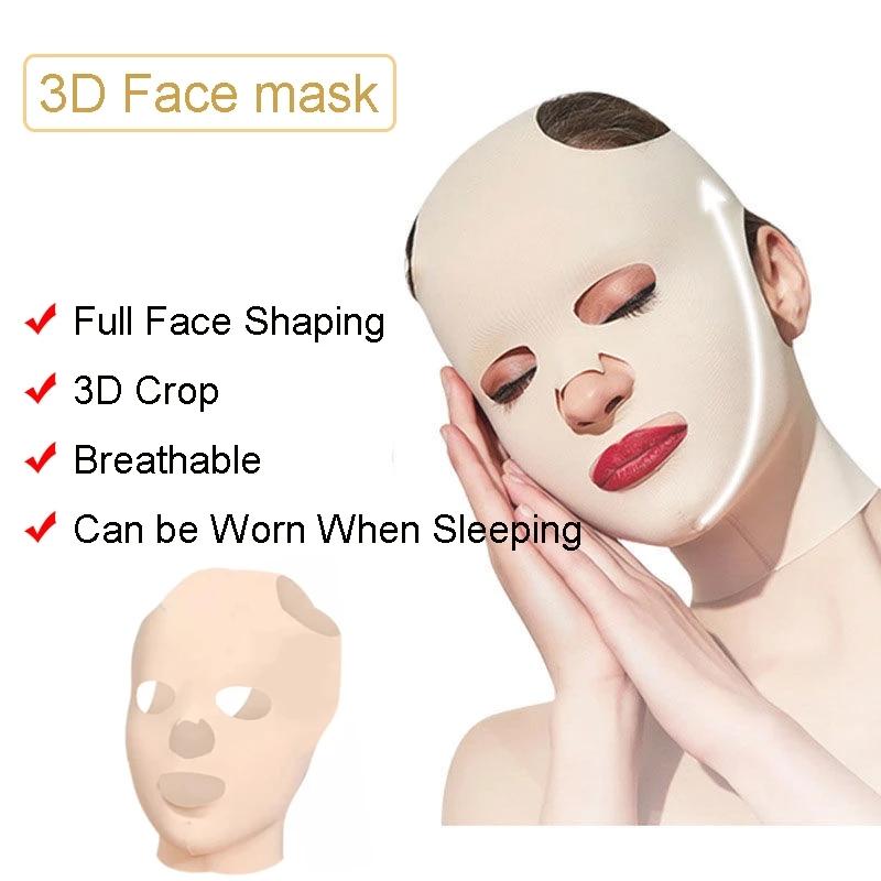 Đai Đeo Tạo Cằm Chữ V 3d Chống Nếp Nhăn Thoáng Khí Có Thể Tái Sử Dụng